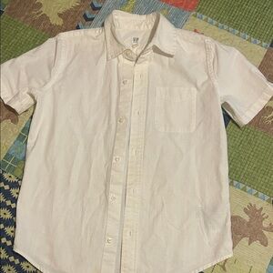 GAP Men's Cream Short Sleeve Button Down Shirt
